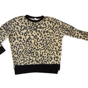 Honeyme Leopard Print Crewneck Sweatshirt Women’s Large